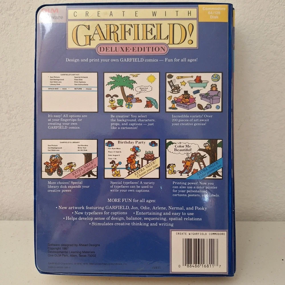 Vintage:‎ 1987 - Create With Garfield - Deluxe Edition - Apple Computer Software